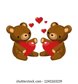Teddy bear,Bears hold heart, love,Valentine's day