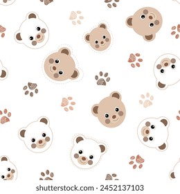 Teddy bears baby shower seamless fabric design pattern