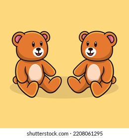 Teddy trägt Cartoon, Vektorgrafik.	
