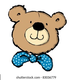 Teddy Bear's Head with a Bow-Tie