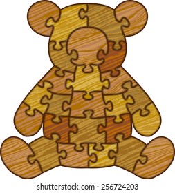 Teddy bears, Jigsaw,wood