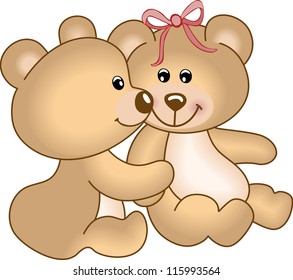 Teddy bears in love