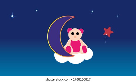 Teddy bears with the moon star