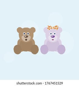 osos de peluche con fondo azul claro y resaltados