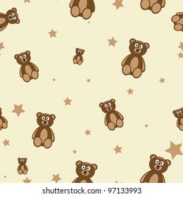 Teddy bears seamless pattern