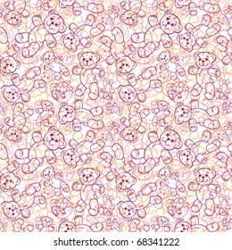Teddy bears seamless pattern. Toys background