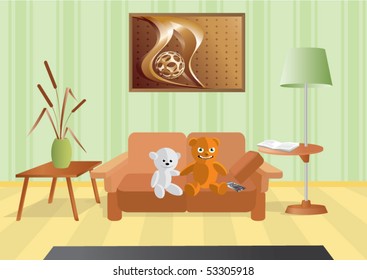 Teddy bears watch TV.
