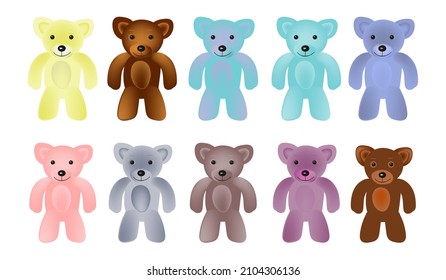 teddy bears.hand-drawn.vector illustration.isolated on a white background.eps10