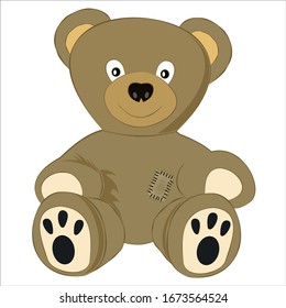 Teddy bear.Vector cartoon illustration isolated on white background.