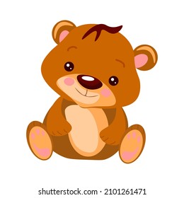 A teddy bear.Vector illustration.Isolated on a white background. 10 EPS