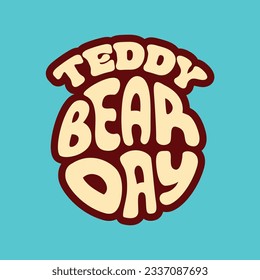 Logo redondo de la tipografía vectorial del Día de la Cerveza Teddy.