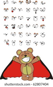 teddy cartoon vampire halloween set in vector format