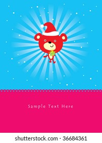 teddy christmas card