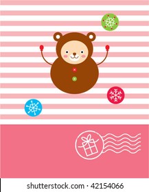 teddy christmas card