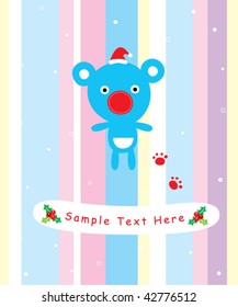 teddy christmas greeting card