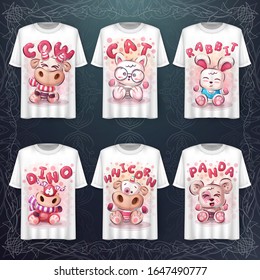 Teddy cute animals and merchandising. Vector eps 10
