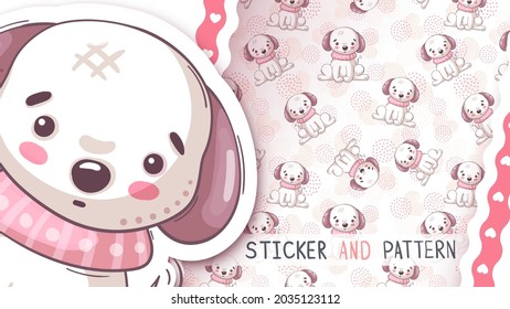 Teddy cute cartoon character dog.