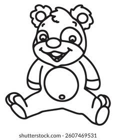 Teddy doll outline for color vector illustration