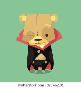 Teddy dracula vector art and illustration.