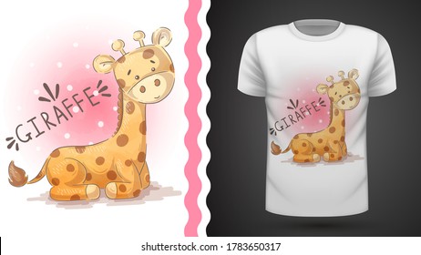 Teddy giraffe - idea for print t-shirt