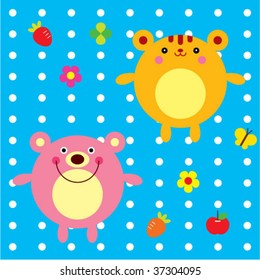 teddy and hamster friend card