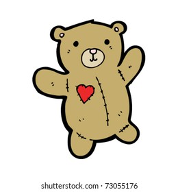 teddy and heart patch cartoon