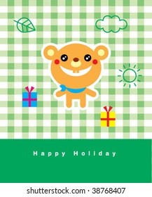teddy holiday card