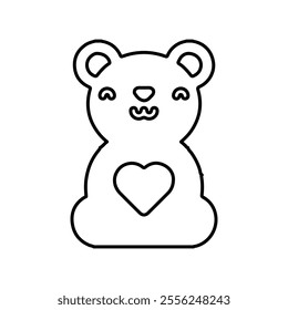 teddy icon Flat symbol set outline