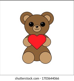 Teddy love icon. Sweet bear illustration. Eps 10