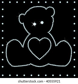 Teddy made of many diamonds