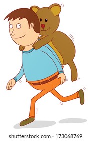 teddy on my back