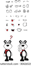 teddy panda bear cartoon emotions set in vector format very easy to edit