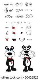 teddy panda bear cartoon emotions set in vector format very easy to edit