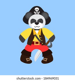 Teddy panda in a piracy hat