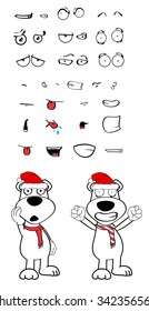 teddy polar bear cartoon emotions xmas set in vector format very easy to edit 