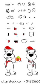 teddy polar bear cartoon emotions xmas set in vector format very easy to edit 