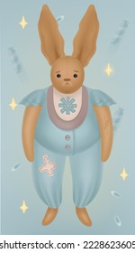 teddy rabbit 3d vector postcard holiday