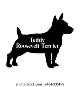 Teddy Roosevelt Terrier perro silueta perro razas logo perro monograma Vector