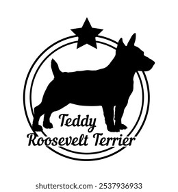 Teddy Roosevelt Terrier cão silhueta, cão, cão raças, logotipo, vetor, silhueta, logotipo design, animal, ilustração, ícone, sinal, design, preto, símbolo, pet