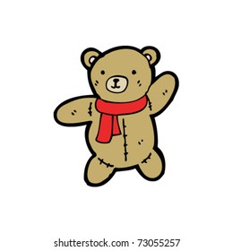 teddy in scarf cartoon