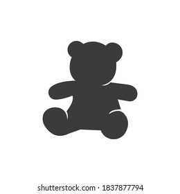 Teddy silhouette vector on a white background