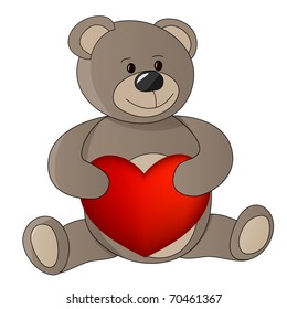 teddy with valentine.vector illustration