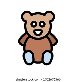 teddy vector flat color icon 