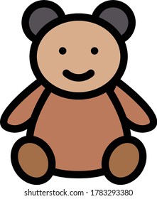 teddy vector flat color icon 