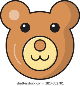 teddy vector flat color icon 