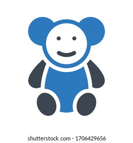 icono de color de glifo vectorial de peluche 