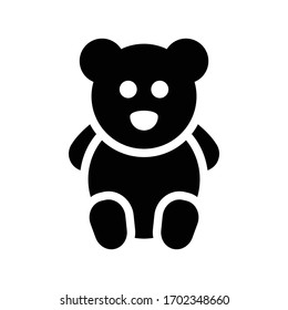 teddy vector glyph flat icon 