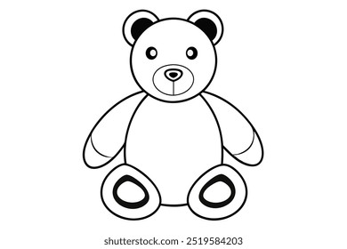 Un arte de línea de Vector de peluche sobre fondo blanco
