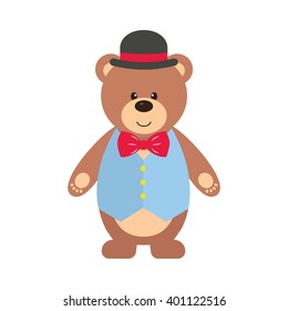 teddy with a vest and hat