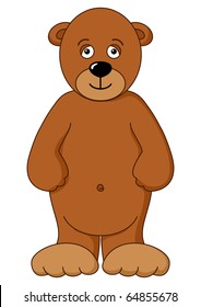 Teddy-bear brown, children's toy bear, stands, affably smiling